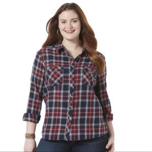 Joe Boxer Junior Plus Flannel Shirt Plaid Size 2X